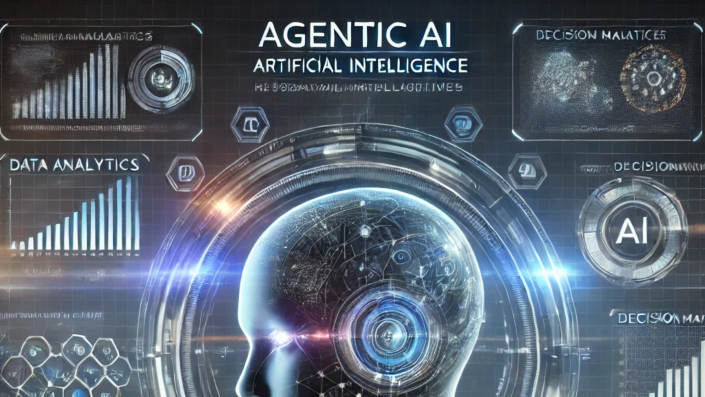 a futuristic, sleek artificial intelligence interface representing agentic ai. the interface should appear intuitive and adaptive, with holographic